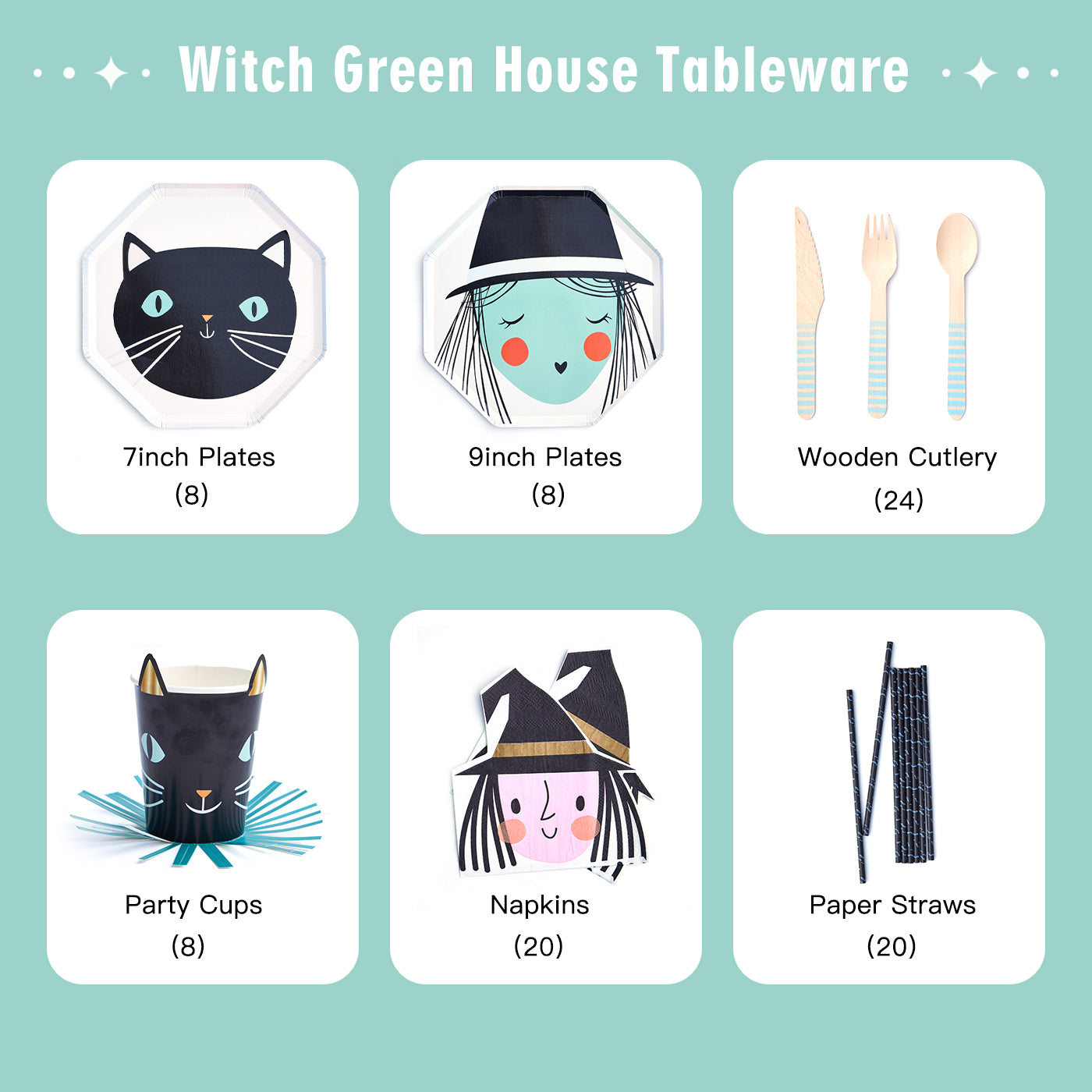 Witch Party Tableware Set (8-Serve)