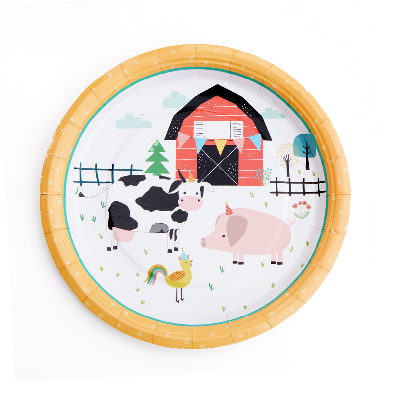 7inch Farm Animal Party Plates (8 Pieces)