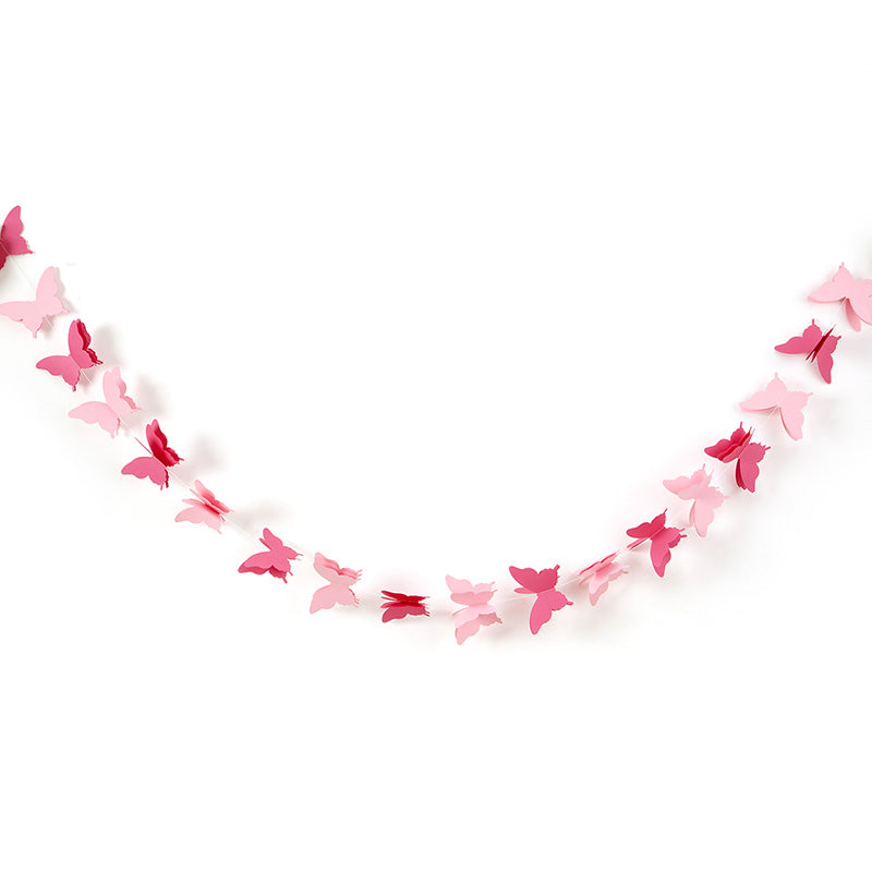 Pink Butterfly Hanging Garland (1 Piece)