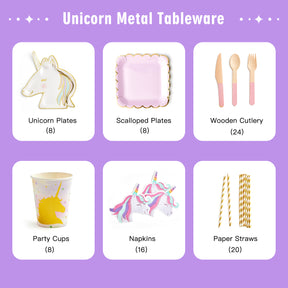 Unicorn Party Tableware Set (8-Serve)