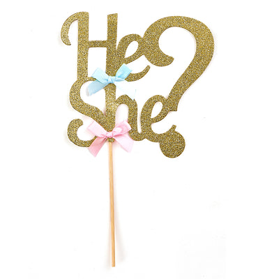 He or She Cake Topper (1 Piece)