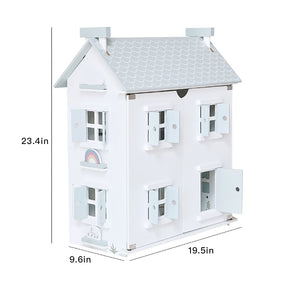 Wooden White Doll House (1 Pack）