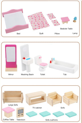 Wooden Dollhouse (1 Pack)