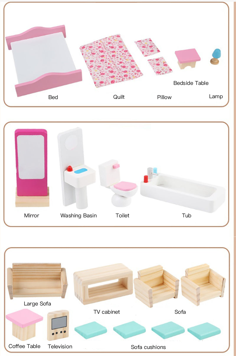 Wooden Dollhouse (1 Pack)