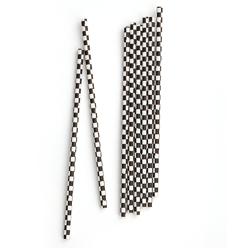 Checkered Paper Straws (20 Pieces)