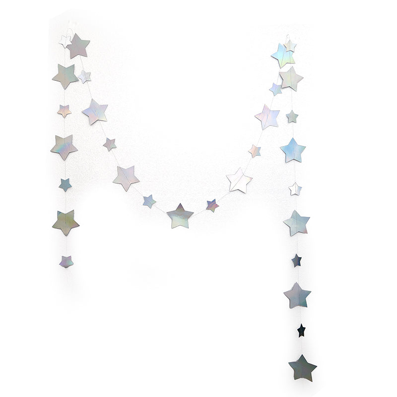 Silver Star Hanging Garland (1 Piece)