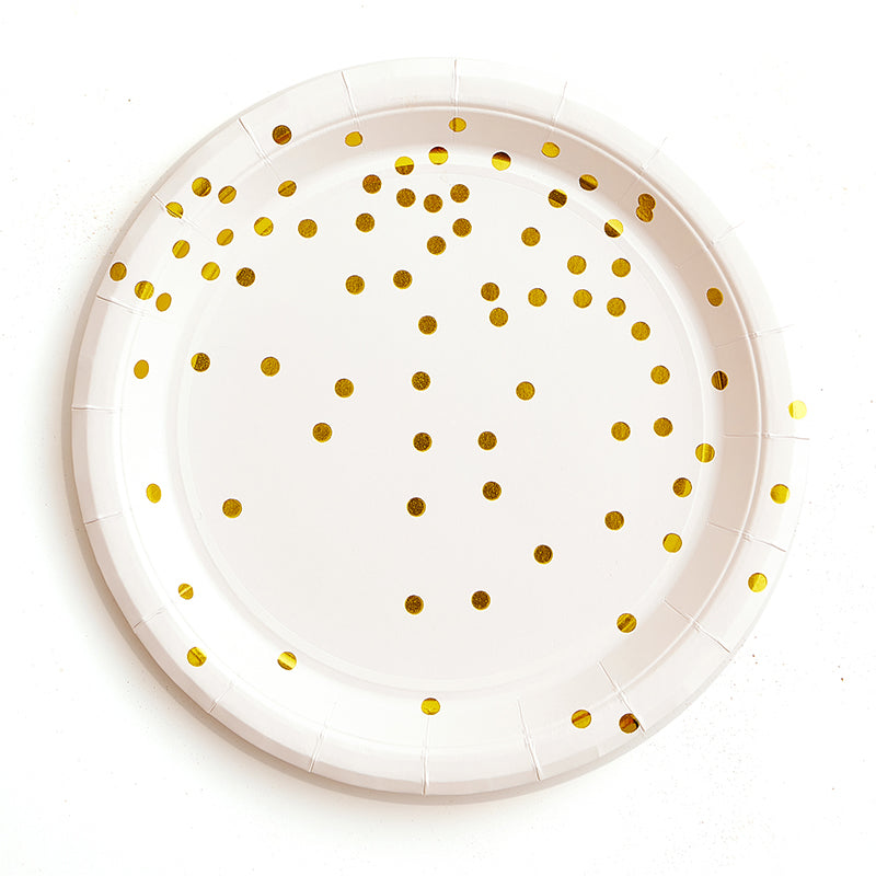 9inch White Foil Party Plates (8 Pieces)