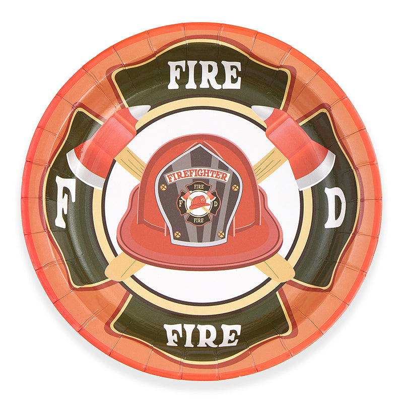 7inch Fire Truck Party Plates (8 Pieces)