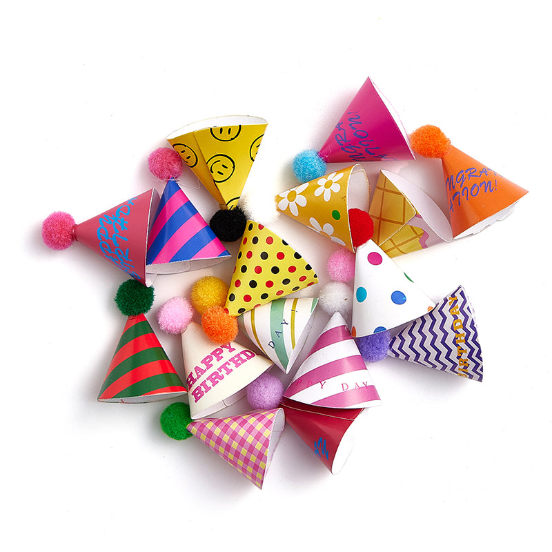 Mini Birthday Hat Cupcake Toppers Set (1 Pack)