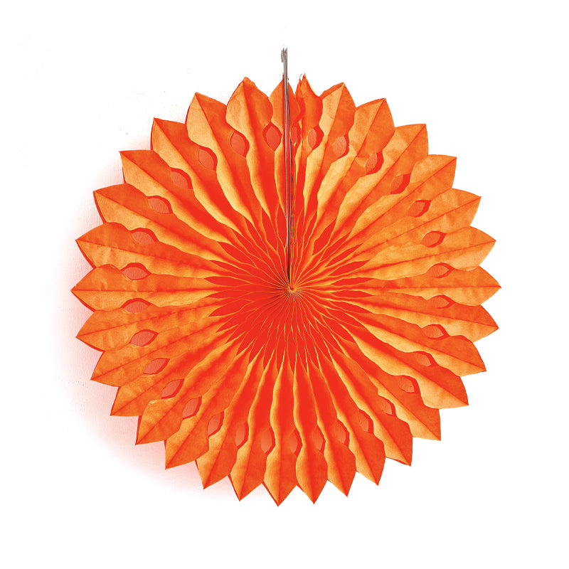 Orange Hanging Honeycomb Paper Fan (1 Piece)