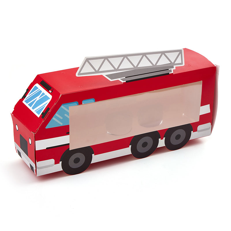 Fire Truck Cupcake Box (1 Piece)