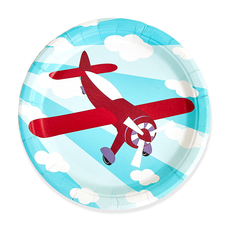 7inch Airplane Party Plates (8 Pieces)