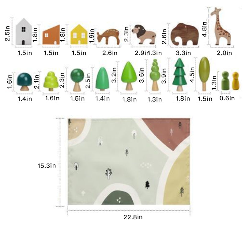 Wooden Jungle Animals Stacking Blocks (1 Pack)