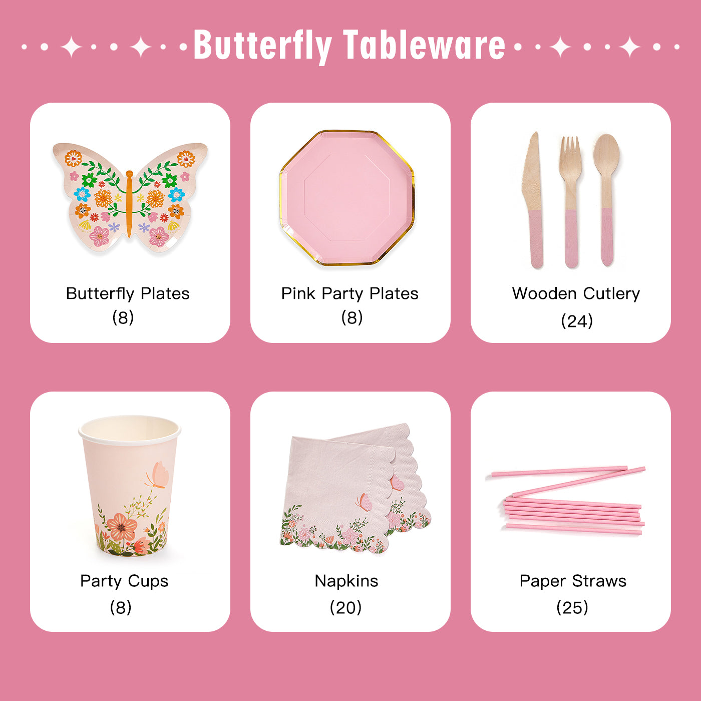 Butterfly Party Tableware Set (8-Serve)