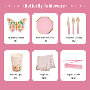 Butterfly Party Tableware Set (8-Serve)