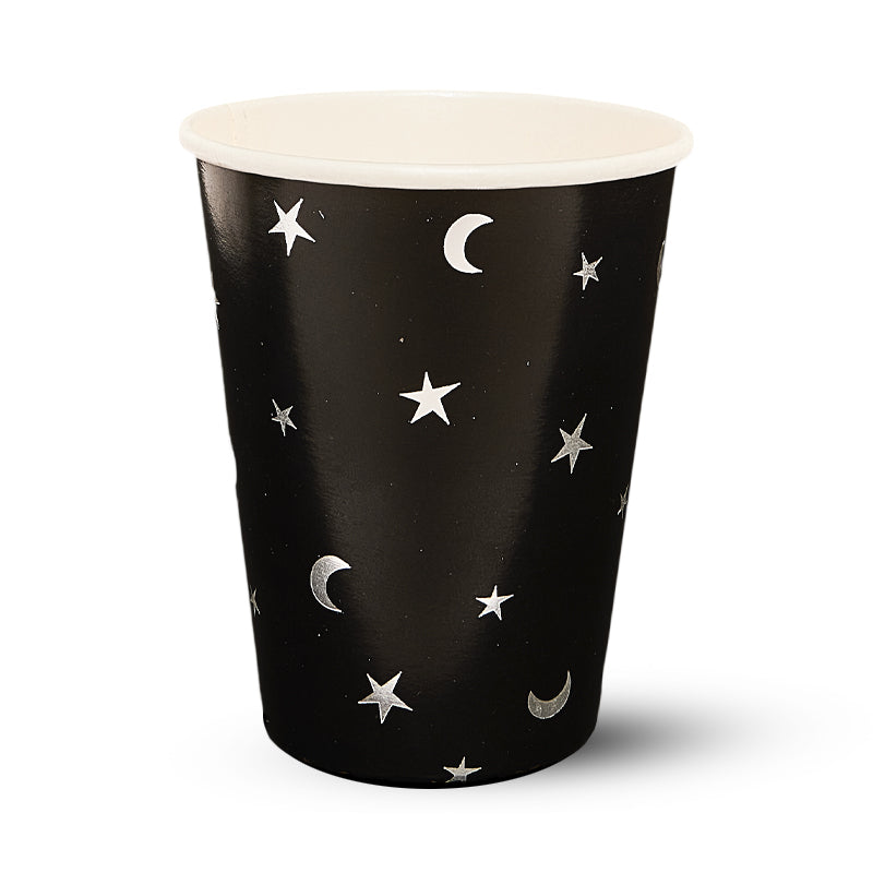 Black Starry Party Cups (8 Pieces)