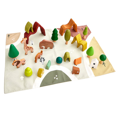 Wooden Jungle Animals Stacking Blocks (1 Pack)