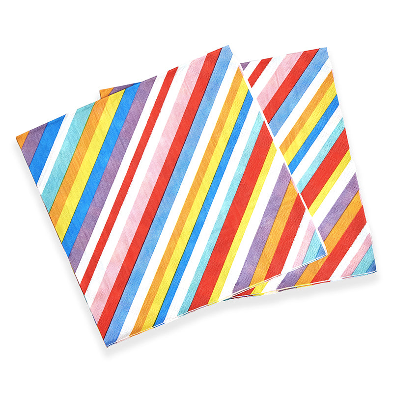 Rainbow Stripe Napkins (20 Pieces)