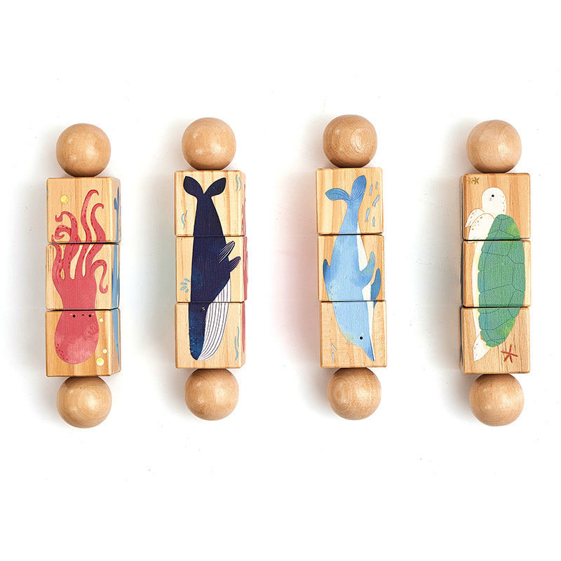 Wooden Sea Animals Twist Block (1 Piece)