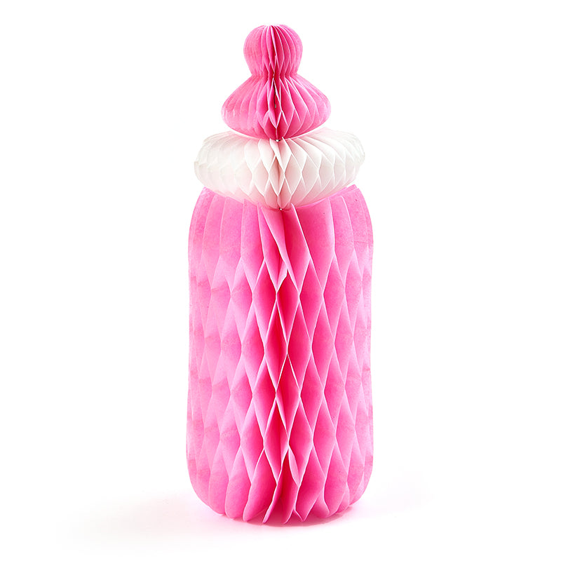 Pink Baby Bottle Honeycomb Centerpiece (1 Pack)