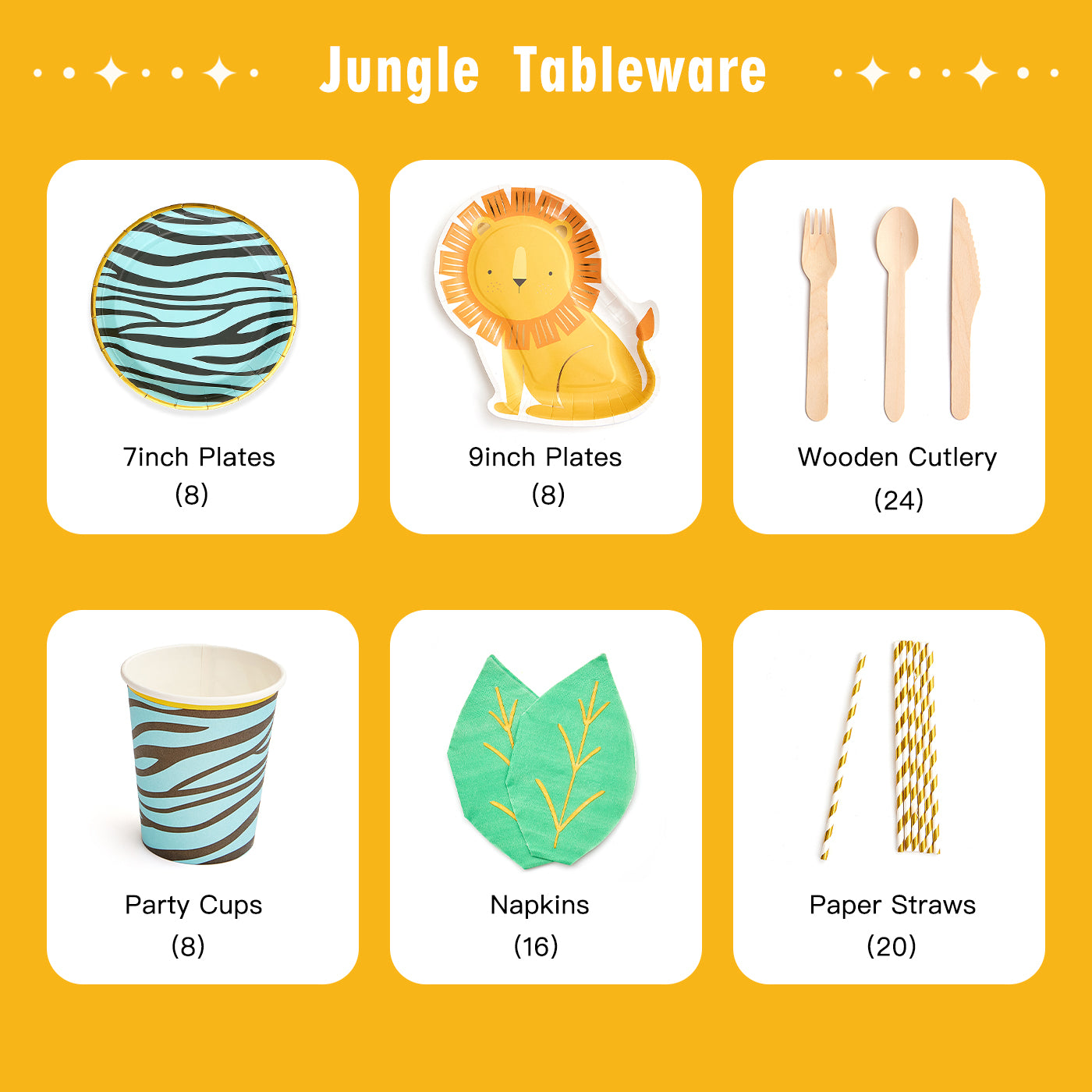 Jungle Party Tableware Set (8-Serve)