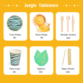 Jungle Party Tableware Set (8-Serve)