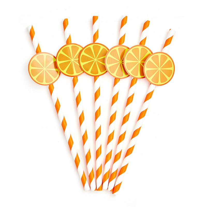 Orange Paper Straws (20 Pieces)