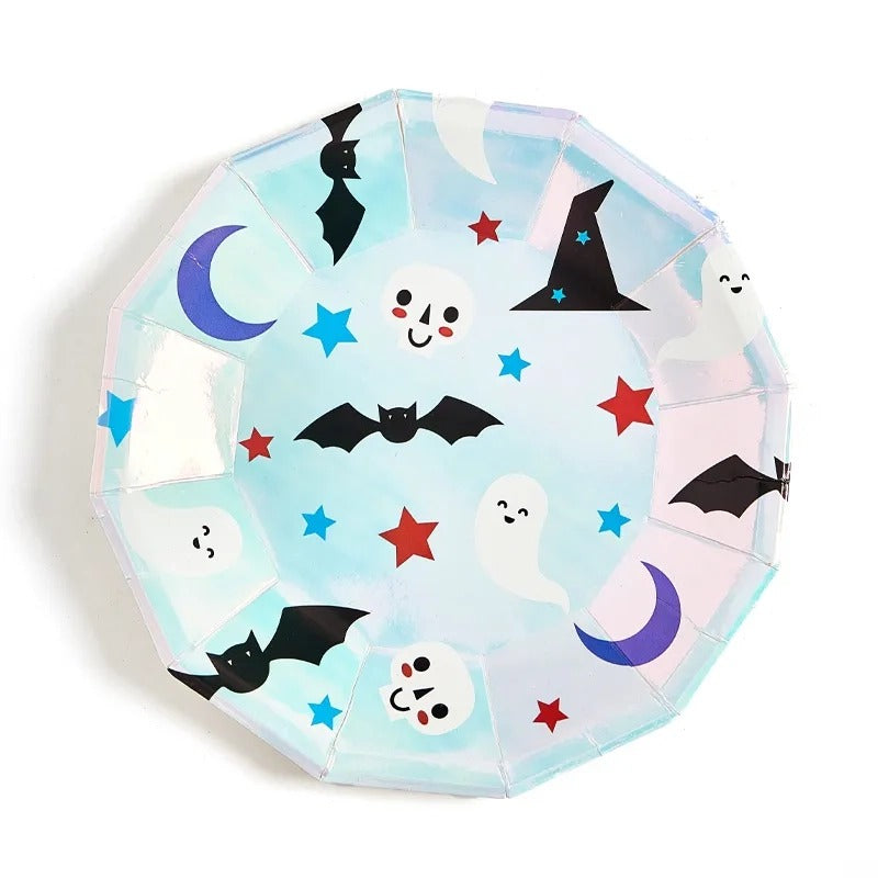 9inch Halloween Iridescent Party Plates (8 Pieces)