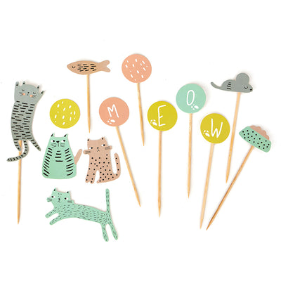 Cat Cupcake Picks (13 pieces)