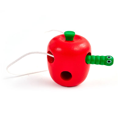 Wooden Apple Lacing Threading Toy (1 Pack)