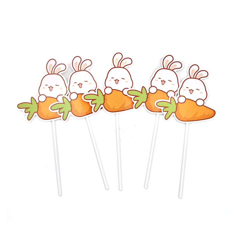 Bunny Cupcake Picks (5 Pieces)