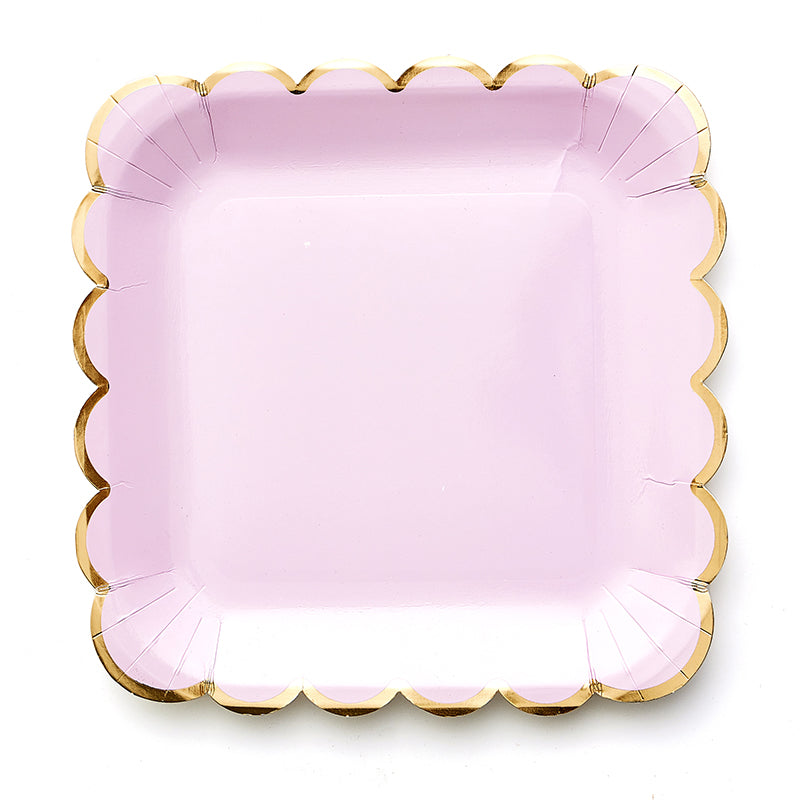 7inch Light Purple Scalloped Plates (8 Pieces)