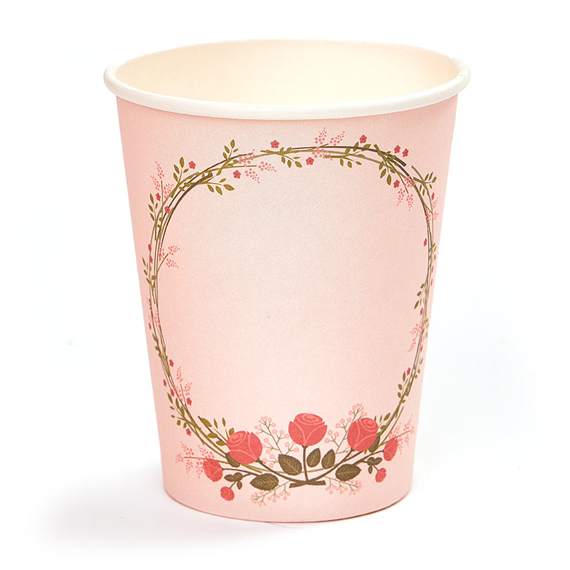 Floral Party Cups (8 Pieces)