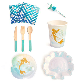 Mermaid Party Tableware Set (8-Serve)