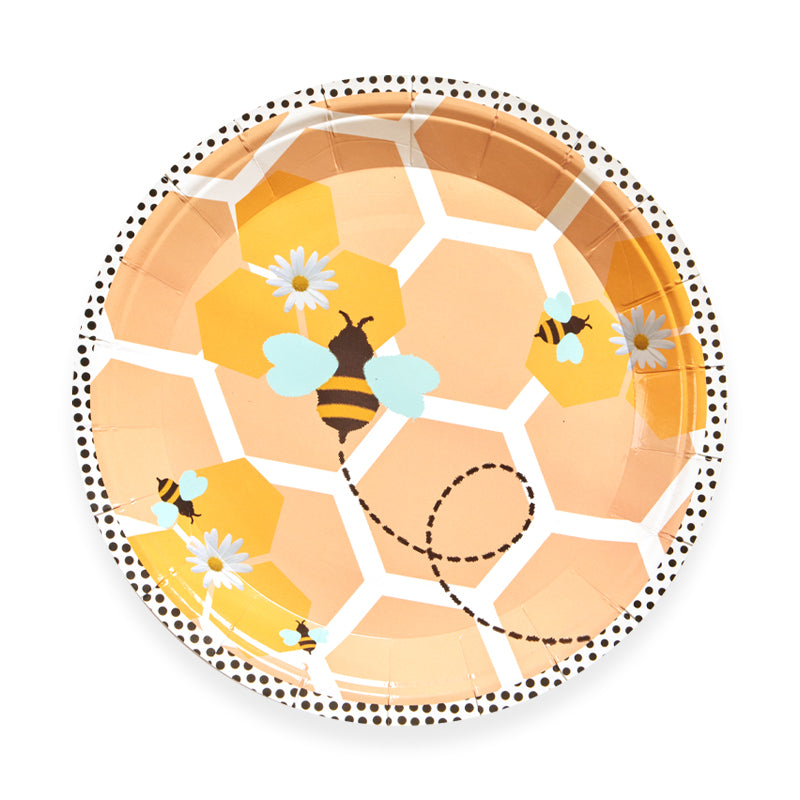 7inch Bee Party Plates (8 Pieces)