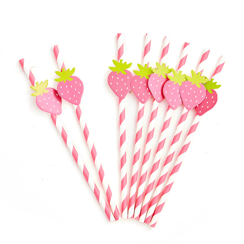 Strawberry Paper Straws (20 Pieces)