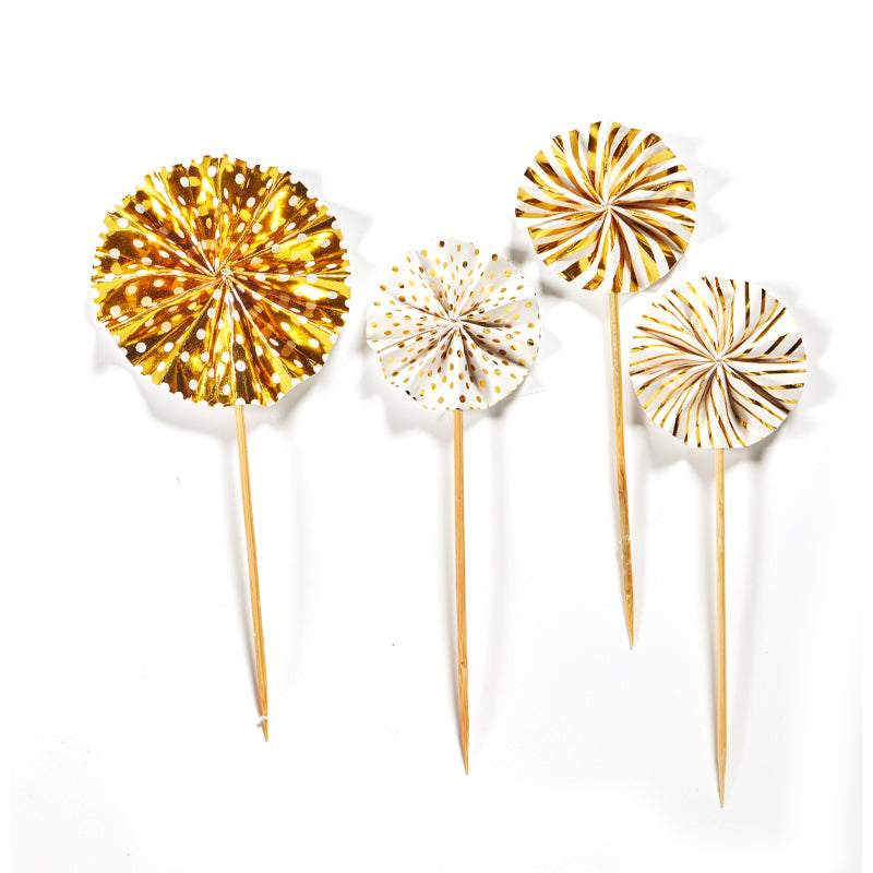 Gold Fan Cake Decor Kit (4 Pieces)