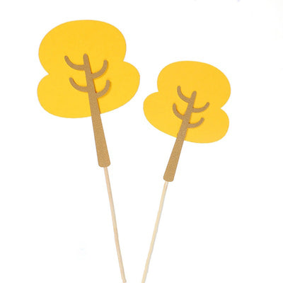 Yellow Tree Cupcake Picks (2 Pieces)