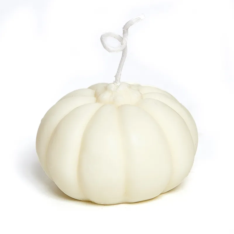 White Pumkin Shaped Candle (1 Piece)