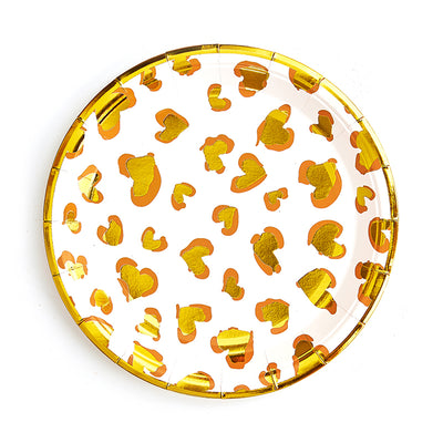 7inch Leopard Stripe Plates (8 Pieces)