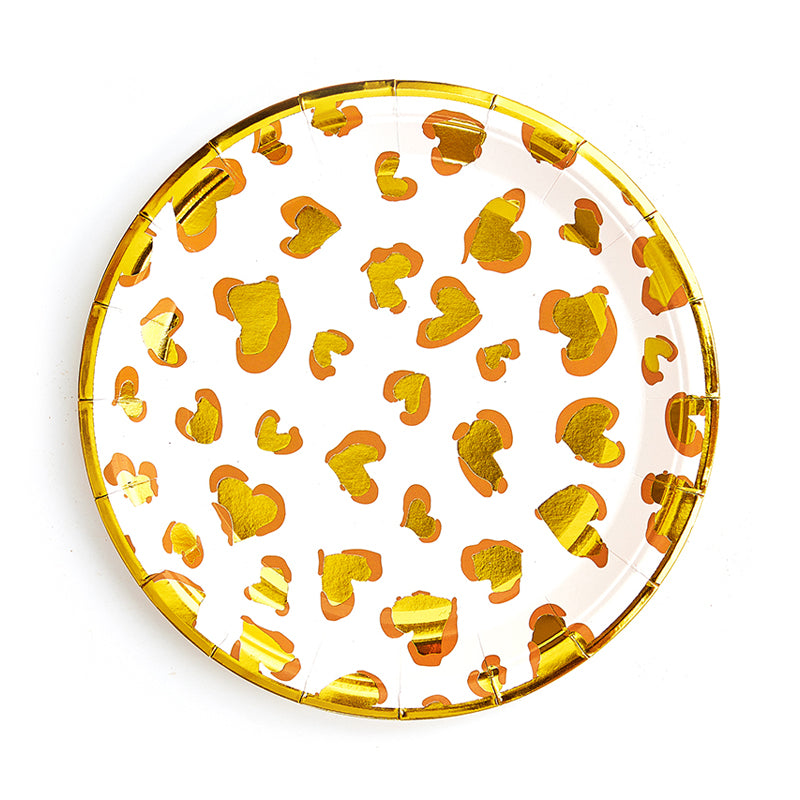 7inch Leopard Stripe Plates (8 Pieces)