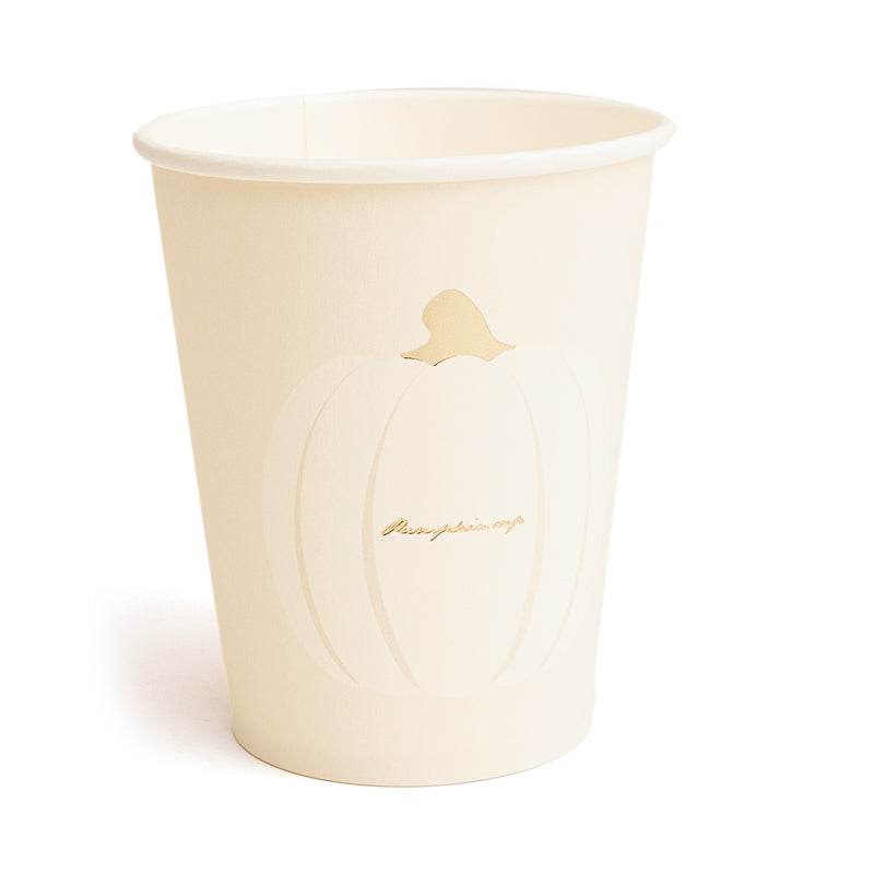 White Pumpkin Party Cups (8 Pieces)