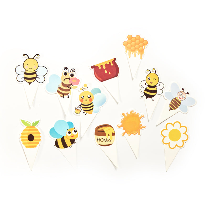 Bee Cupcake Picks (12 Pieces)