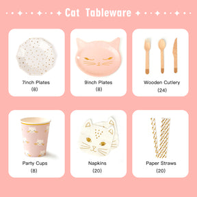 Cat Party Tableware Set (8-Serve)