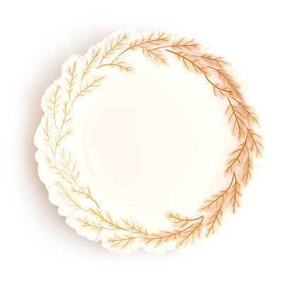 9inch Yellow Leaf Party Plates (8 Pieces)