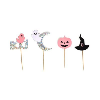 Pink Ghost Cupcake Picks (12 Pieces)