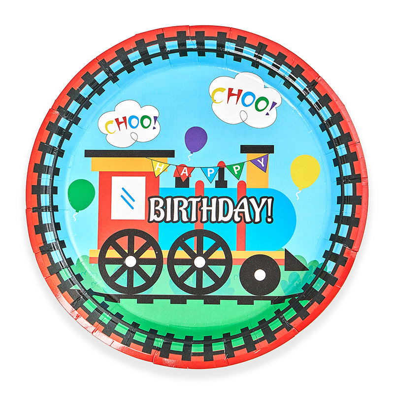 7inch Train Party Plates (8 Pieces)