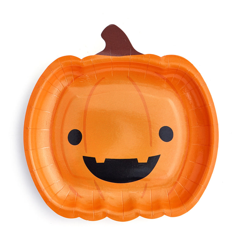 7inch Cute Pumpkin Party Plates (8 Pieces)