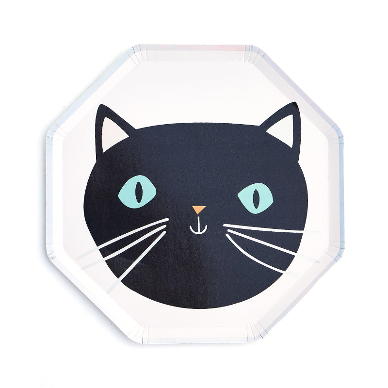 7inch Black Cat Party Plates (8 Pieces)