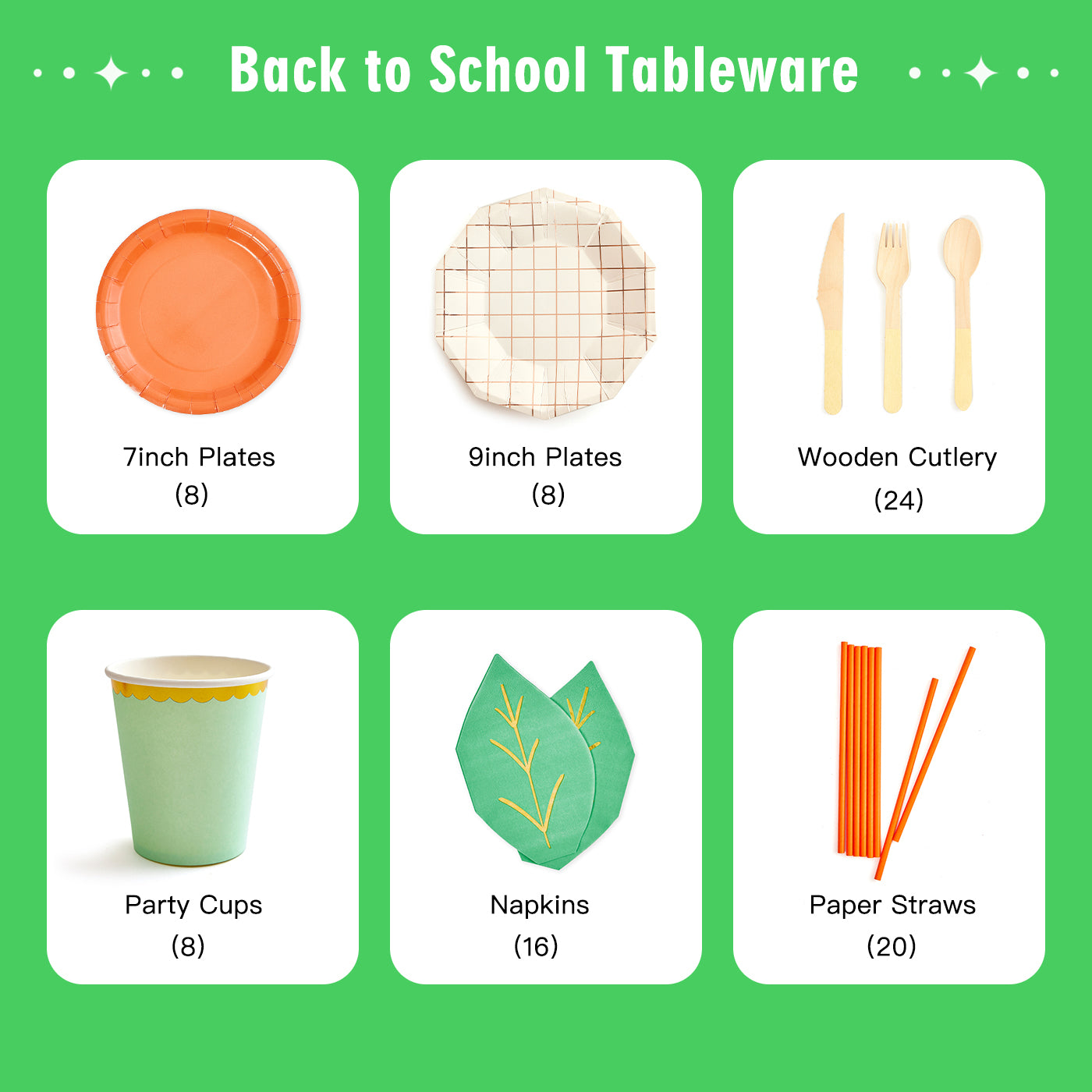 Back to School Party Tableware Set (8-Serve)